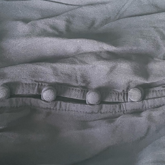 Loft Navy Off Shoulder Flare Sleeve with Button Accent Peplum Blouse Large - Picture 6 of 8